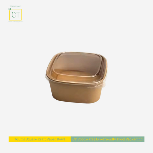 Square Bowl w PET Lid - 132 | CT Foodware