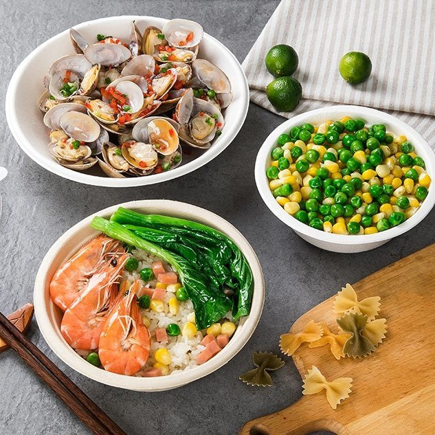 750ml Round Bagasse Salad Bowls