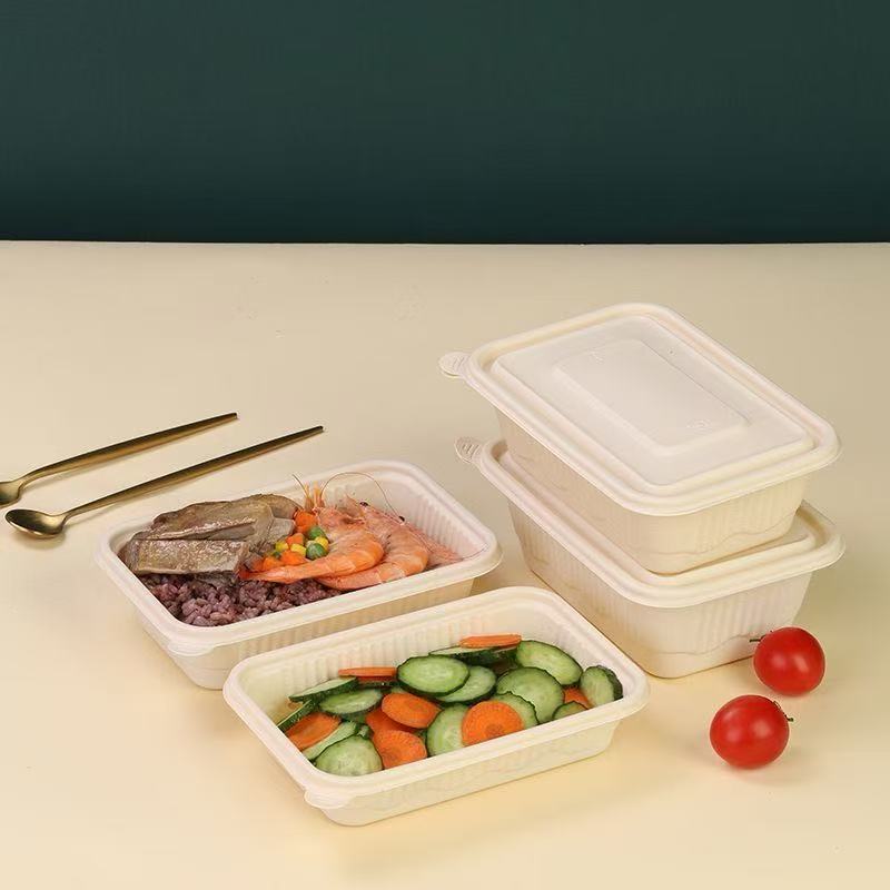 850ml Biocorn Rectangular Bowls and Lids