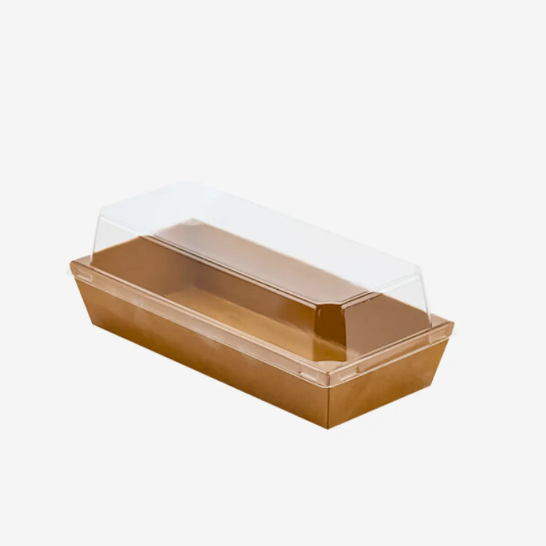 Kraft Paper Sushi Tray w PET Lid | CT Foodware