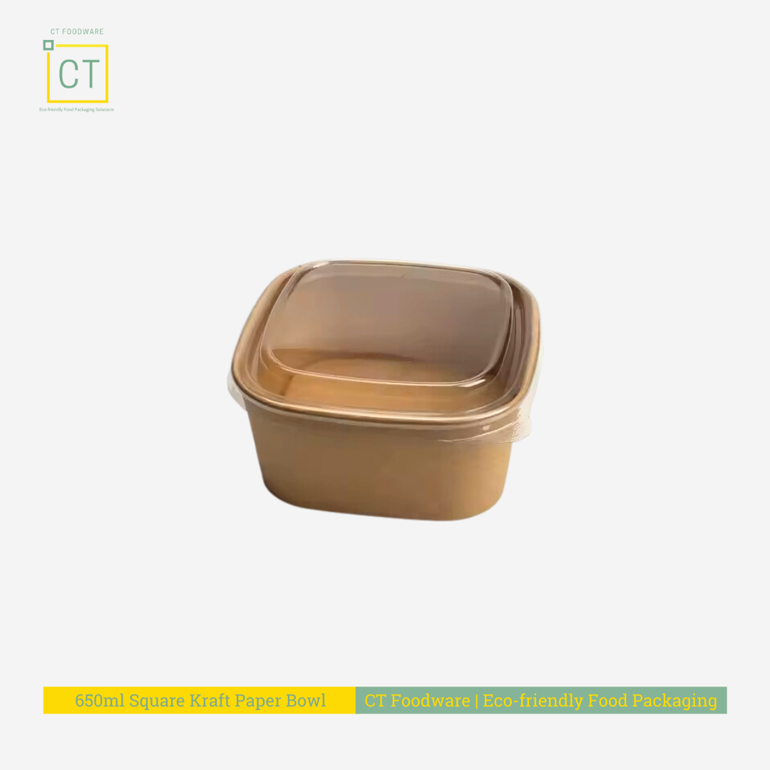 Square Bowl w PET Lid - 132 | CT Foodware