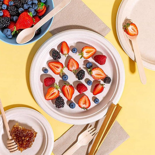 6” Round Bagasse Plates