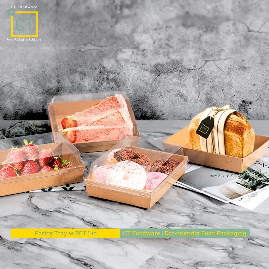 Pastry Tray w PET Lid | Food Packaging SG | CT Foodware