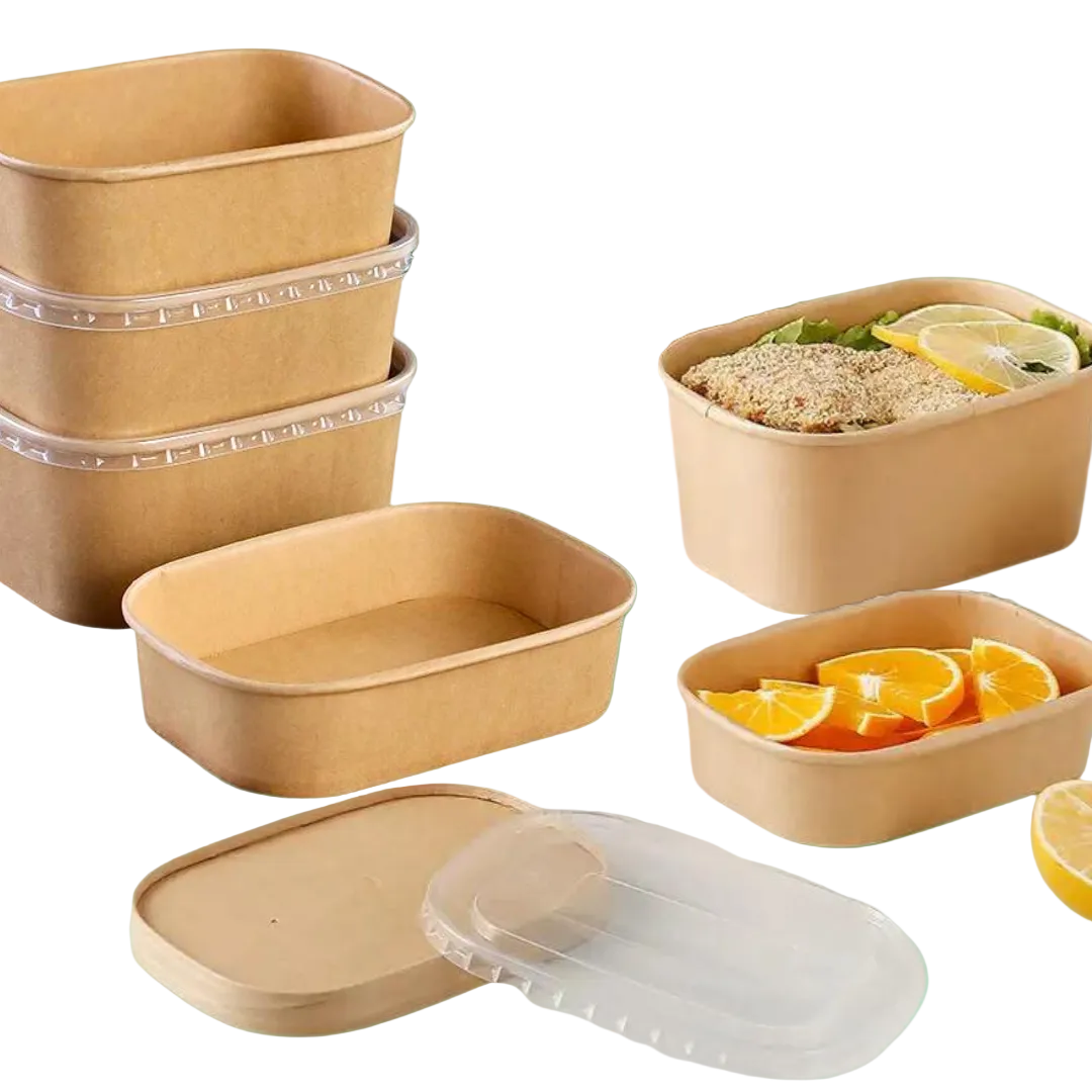 750ml rectangular Kraft paper bowl is a versatile packaging solution for all your food serving requirements. It is suitable for both hot and cold meals and is an eco-friendly option, perfect for soup and greasy food. 