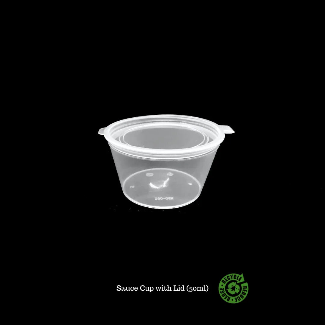Sauce Cup with Hinged Lid - 50ml - CT Foodware