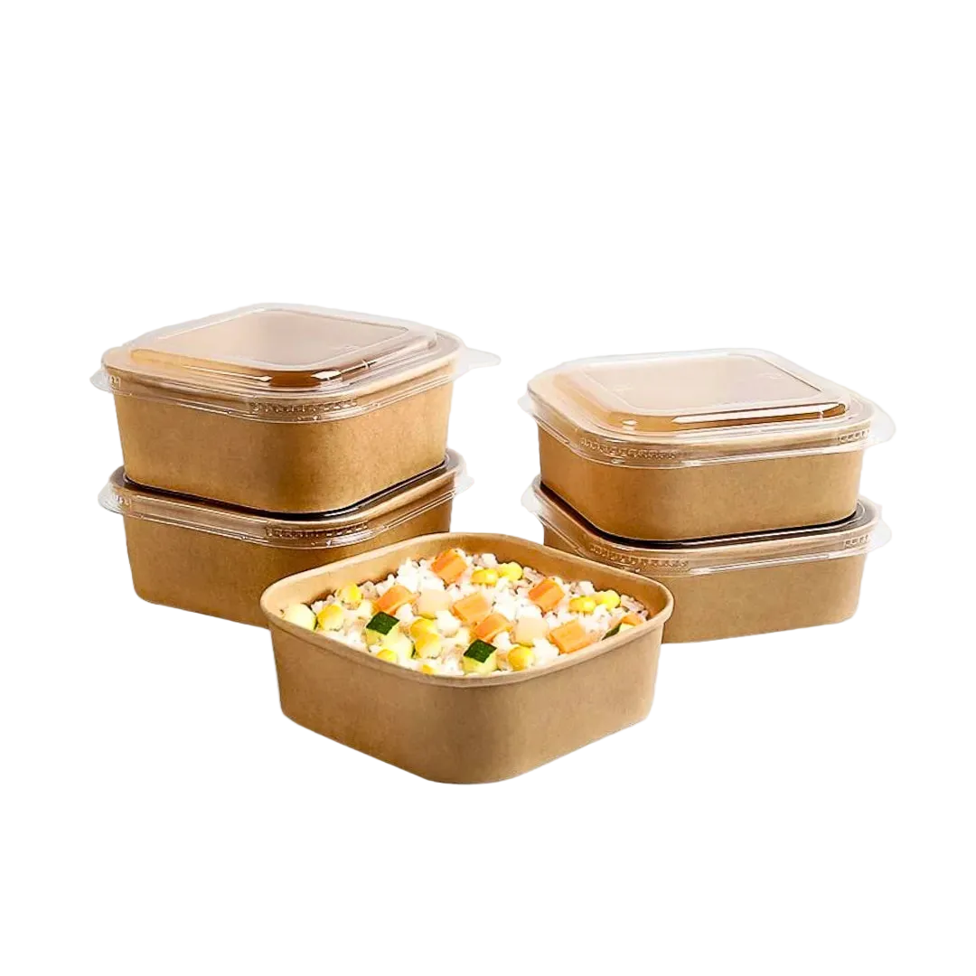 Square Bowl w PET Lid - 170 | CT Foodware
